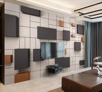 Wholesale Wallpapers Mural Custom Wallpaper d Stereo Po Modern Chinese Cube Brick Wall TV Background Papers Home Decor1
