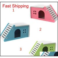 Wholesale Diy Italic Small Hamster House Pet Hamster Houses Bed Cage Nest Hedgehog Guinea Pig Castle qylwQY packing2010