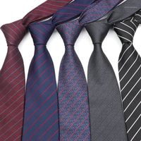 Wholesale Neck Ties Men s Fashion Tie Classic Stripe Grey Navy Blue Wedding Jacquard Woven Neckties Men Solid Daily Accessories Tie1