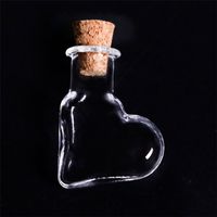 Wholesale Lovely Small Glass Bottle Tiny Clear Empty Glass Wishing Message Vial With Cork Stopper mm Mini Container EEF4795