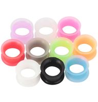 Wholesale Silicone Flexible Thin Double Flared Ear Plugs Flesh Tunnel Ear Expander Stretcher Earlets Earring Gauges Piercing Jewelry