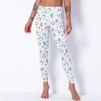 Wholesale Yoga Outfits Christmas Leggings Women Sexy High Waist Fitness Pants Ladies Animals Printed Polyester Halloween1