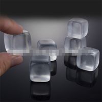 Wholesale Square Shape Whisky Stones Bars Kitchen Natural Crystal Stone Bar Counter White Transparent Marble New Arrival by L1