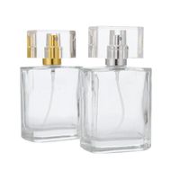 Wholesale Top Selling Square Perfume Glass Bottle ml ml Clear Empty Spray Perfume Bottle With Gold Silver Cap LX3827