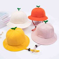 Wholesale Boys Girls Bucket Hats Summer Breathable Cotton Bucket Hat Cute Little Grass Baby Hat Solid Color Infant Toddler Sun Beach