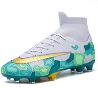 Wholesale Soccer shoes men s high top nails primary school training long youth artificial grass