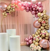 Wholesale 146pcs Chrome Gold Rose Pastel Baby Pink Balloons Garland Arch Kit D Rose Balloon For Birthday Wedding Baby Shower Party Decor T200612