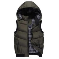 Wholesale Men s Vests Tide Stylish Mens Vest Jacket Brand Winter Clothes For Male Cotton Outwear Hooded Sleeveless Man Turn down Collar