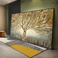 Wholesale Paintings AAHH Wall Art Gold Tree Poster Canvas Painting Abstract Pictures For Living Room Home Decoration Posters And Prints No Frame