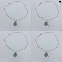 Wholesale Antique Moon Shapes Necklaces Sublimation Blank Hollowed Out Pendant Women Jewelry Accessories Chain Necklace Fashion Charm hy N2