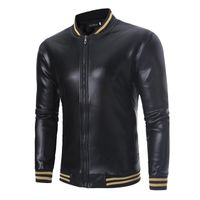 Wholesale Men s Jackets Bomber Jacket Men Stand Collar Windbreakers Coat Mens Spring Stage Costumes Black Gold Silver