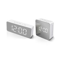 Wholesale Table Clock Modern Bedside Digital Clock Deck Mirror Surface Rectangle Snooze Wake Up Alarm Clock For Home Office Decor Watch LJ201211