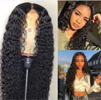 Wholesale lace front human hair wigs for Black Women deep wave curly hd frontal bob wig brazilian afro short long inch water wig full
