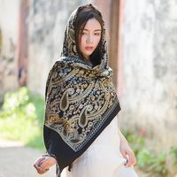 Wholesale Scarves Knitted Pullover Warm Blanket Shawl Napped Wrap Russian Retro Style Big Size Scarfs For Ladies Muslim Head Scarf