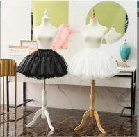 Discount crinoline lady Top Quality Ballet Petticoat Puffy Organza Short Crinoline Bridal Petticoats Lady Girls Child Underskirt jupon