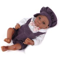 Wholesale 28cm Reborn Doll Sleeping Black Skin Boy Dolls Newborn Realistic Lifestyle Toddler Soft Full Silicone For Kid Birthday Gifts