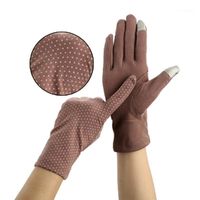 Wholesale Five Fingers Gloves Women Touching Screen Skid proof Lace Thin Hands Protection Sunscreen Cycling Drive Wrist Mittens1