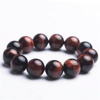 Wholesale Beaded Strands Genuine mm Natural Red Tiger Eye Gems Stone Crystal Big Round Bead Stretch Powerful Bracelets For Women Men