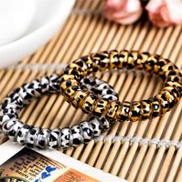 Wholesale White Brown Leopard Telephone Wire Cord Coil Elastic Hair Ties Women Girls Hairbands Bracelet Stretchy Hair Scrunchies Accessory LY10162