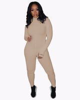 Wholesale Women Designers Clothes Super Soft Rib Embroidery Stretch Large Fitness Jumpsuit Sweater Plus Size Women Clothing