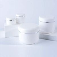Wholesale Empty White Portable Bottle Refillable Plastic Cosmetic Cream Jars with Inner Liner and Lids Sample Container Bottles Jar