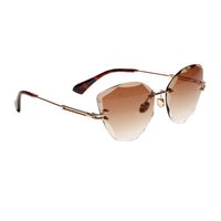 Wholesale Sunglasses Retro Personalized Metal Frame Sun Glasses Progressive Colored Lens Cat Eye Borderless Colorful Crystal Texture