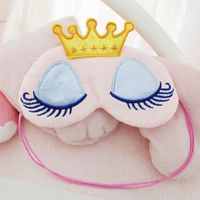 Wholesale Lovely Pink Blue Crown Sleeping Mask Eyeshade Eye Cover Travel Cartoon Long Eyelashes Blindfold Gift For Women Girls les Choose a18