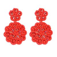 Wholesale Dangle Chandelier MANILAI Bohemian Beaded Earrings For Women Handmade Beads Flower Statement Drop Jewelry Red Black White