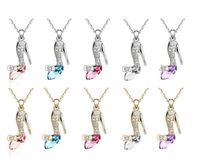 Wholesale Necklaces Pendants Women Shoes Silver Gold Plated Long Charms Chains Necklaces