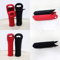 Wholesale Good Quality Neoprene Black Red Color Beer Wine Bottle Sleeve Thermal Insulation Cup Cover Bag Bottles Holder For Party rx H1