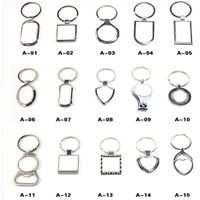 Wholesale Party Favor Sublimation Blank Material Keychain Keyring Personality DIY Drawing Supplies Square Lock Buckle NewYear Gift L2