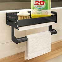 Wholesale Sponge Holder Wall Mounted Kitchen Sink Caddy Organizer Soap Brush Dish Dishcloth Bathroom Towel Space Aluminum