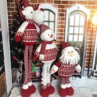 Wholesale Christmas Decorations Plush Ornaments Retractable Standing Toy Figurines Santa Snowman Reindeer For Home Indoor Outdoor Decoration1