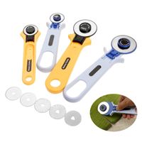 Wholesale Sewing Notions Tools Blue Yellow Manual Knife Cloth Cutting Round Cutter Quilting Tool Accessories Handmade Diy