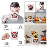 Wholesale Halloween funny clown smiling face big mouth ceramic cup Coffee Mug Tea Cup for home office furniture T3I51280