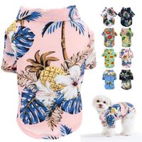 Wholesale Dog Apparel Summer Pet Clothes Floral Printed Beach Shirt Jacket For Small Medium Dogs Puppy Costume Cat Spring Clothing Outfits