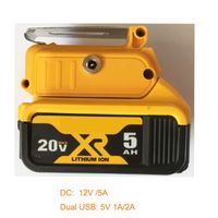 Wholesale repalcement For dewalt DCB091 battery adapter convert for V DC heated jacket working and USB V mobile device charging
