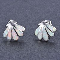 Wholesale Stud Cute Seashell White Blue Earrings Fashion Women Wedding Party Jewelry Accessories Valentine s Day Birthday Gift1
