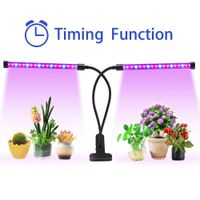 Wholesale Two Tube Plant Lights ZX MINI W Grow Light for Indoor Plants Head Divided Adjustable Goose Neck Clip On Desk LED Black