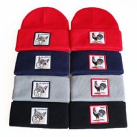 Wholesale Fashion hat Animal Beanies Shark Fox tiger EmbroiderypatternWinter Hats For Men Womens Warm Knitted Hat gorra Hip hop Beanie Ski Cap