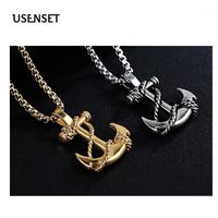 Wholesale Chains Stainless Steel Rope Anchor Pendant Necklace Chain Jewelry Gothic Charm Navy style1