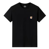 Wholesale Mens Luxury Brand Maison Fox Embroidered Stretch Cotton Jersey T Shirt Male Short Sleeve Street Fashion Loose Hip hop Casual Tee