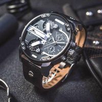 Wholesale New Mens Watches Quartz Casual Sports Watch Large Dial Date Leather Strap Men Military Wrist watch montre de luxe