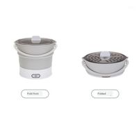 Wholesale Folding Silicone Electric Kettle Travel Water Heating Boiler Noodles Soup Pot Cooker Hotpot Cooking Skillet V V1
