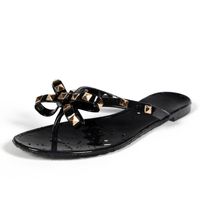 Wholesale Hot Fashion Woman Flip Flops Summer Shoes Cool Beach Rivets big bow flat sandals jelly shoes sandals girls size