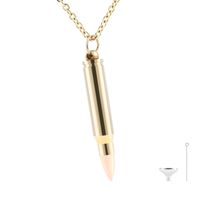 Wholesale Antique Slender Bullet Shaped Cremation Urn Necklace in Stainless Steel Memory Sympathy Gift Urn Necklace for Human Pet Ashes