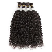 Wholesale 4pcs hair bulks natural color straight jerry curly Indian human hair no weft curly hair bulk for braiding
