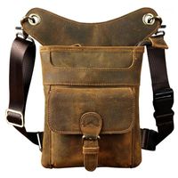 Wholesale Original Leather Design Men Casual Messenger Satchel Mochila Bag Fashion Fanny Waist Belt Pack Drop Leg Bag Tablet Pouch d1