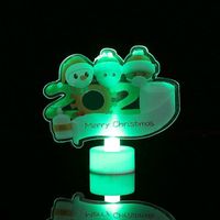 Wholesale LED colorful acrylic Christmas gifts Quarantine Ornament with Mask Toilet Paper Hand Sanitizer Family of Xmas Decoration Hot E101204