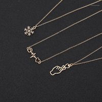 Wholesale Pendant Necklaces Geometric Hollow Dog Cat Heartbeat Wave Necklace Snowflake Chain I Love Heart You Hand Gestures Sign Language Jewelry1